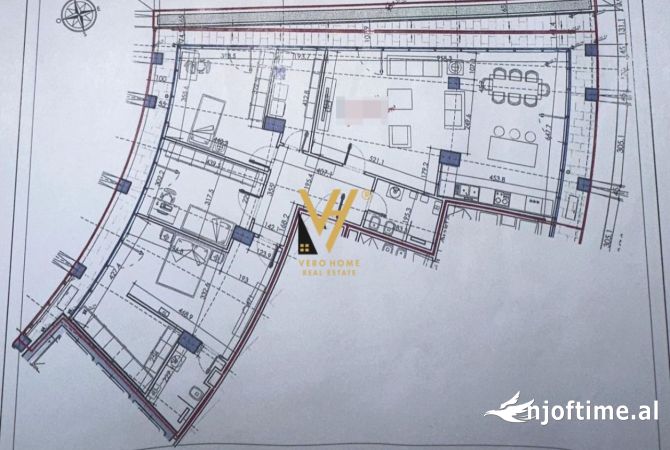 Shtepi ne shitje Apartament ne Tirane, 3+1, Mobilimi Bosh, pa mobiluar, Pagesa 607,000  Euro.