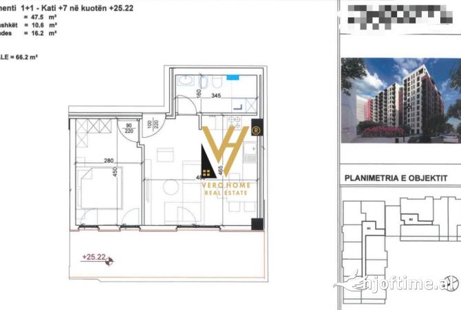 Shtepi ne shitje 1+1 ne Tirane - 99,300 Euro