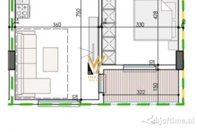 Shtepi ne shitje 1+1 ne Tirane - 52,000 Euro