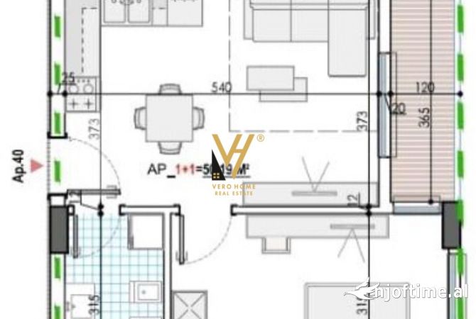 Shtepi ne shitje 1+1 ne Tirane - 45,200 Euro
