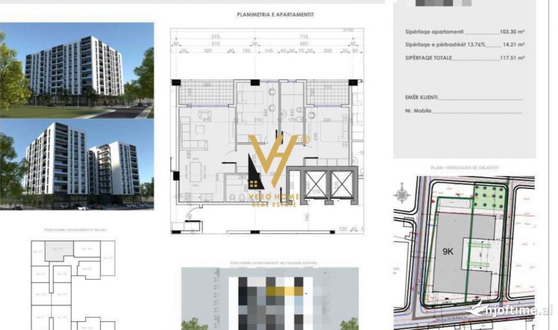 Shtepi ne shitje Apartament ne Tirane, 2+1, Mobilimi Bosh, pa mobiluar, Pagesa 111,600  Euro.