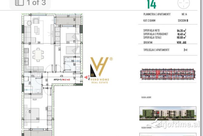 Shtepi ne shitje 2+1 ne Tirane - 87,000 Euro