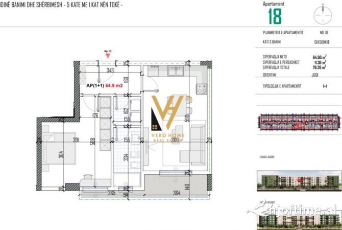 Shtepi ne shitje 1+1 ne Tirane - 60,000 Euro