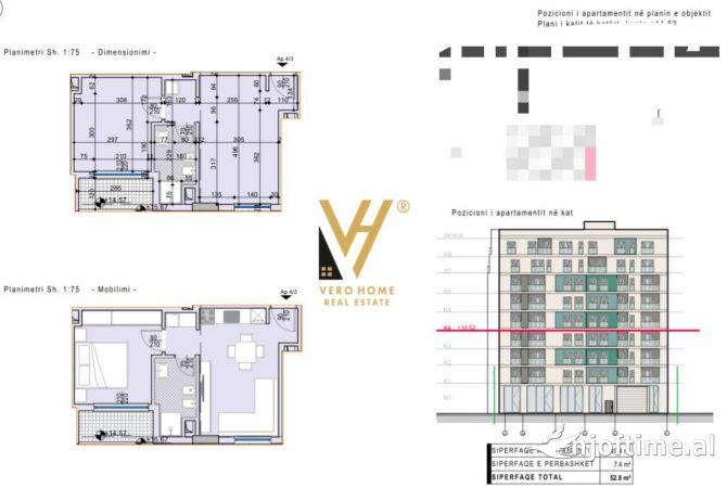 Shtepi ne shitje 1+1 ne Tirane - 107,000 Euro