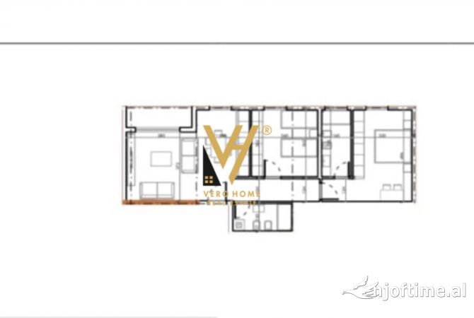 Shtepi ne shitje Apartament ne Tirane, 2+1, Mobilimi Bosh, pa mobiluar, Pagesa 184,300  Euro.