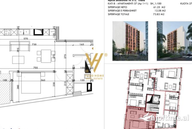 Shtepi ne shitje 1+1 ne Tirane - 122,000 Euro