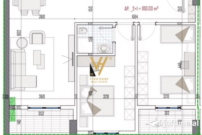 Shtepi ne shitje 2+1 ne Tirane - 104,000 Euro