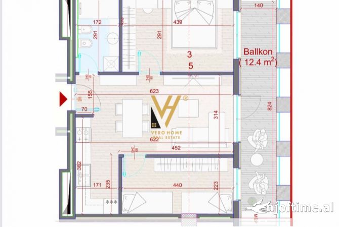 Shtepi ne shitje 2+1 ne Tirane - 222,000 Euro