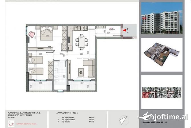 Shtepi ne shitje 2+1 ne Tirane - 77,600 Euro