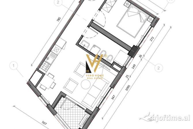 Shtepi ne shitje 1+1 ne Tirane - 103,050 Euro