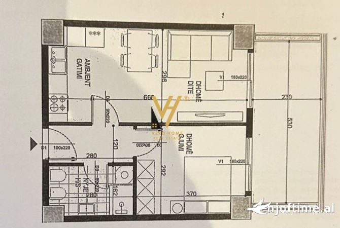House for Sale 1+1 in Tirana - 108,500 Euro