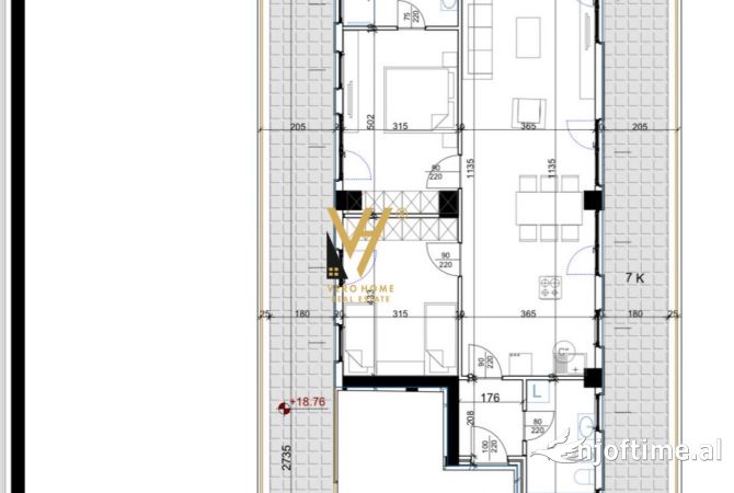 Shtepi ne shitje Apartament ne Tirane, 2+1, Mobilimi Bosh, pa mobiluar, Pagesa 283,530  Euro.