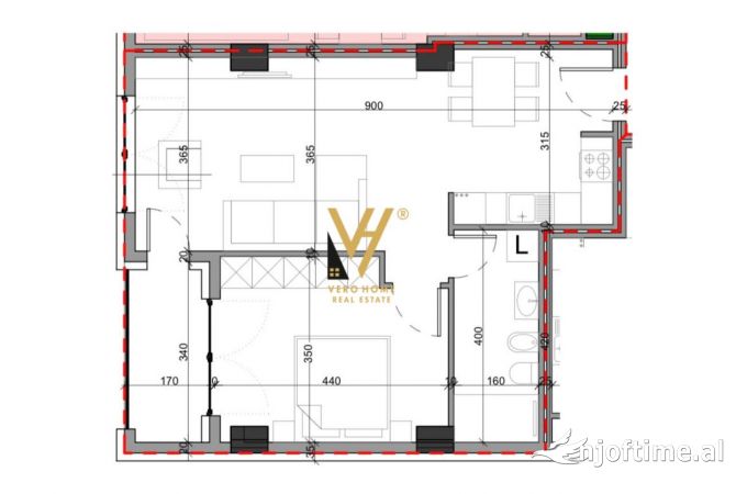 Shtepi ne shitje Apartament ne Tirane, 1+1, Mobilimi Bosh, pa mobiluar, Pagesa 177,800  Euro.