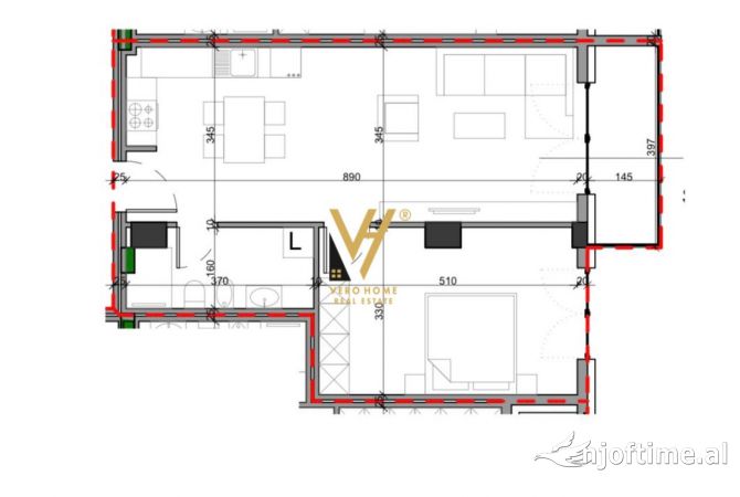 Shtepi ne shitje Apartament ne Tirane, 1+1, Mobilimi Bosh, pa mobiluar, Pagesa 178,020  Euro.