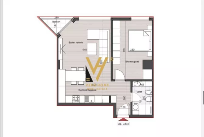 Shtepi ne shitje 1+1 ne Tirane - 208,000 Euro