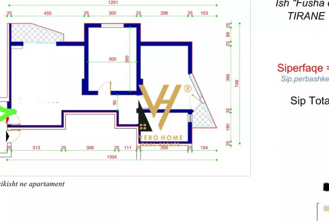 House for Sale 2+1 in Tirana - 165,000 Euro
