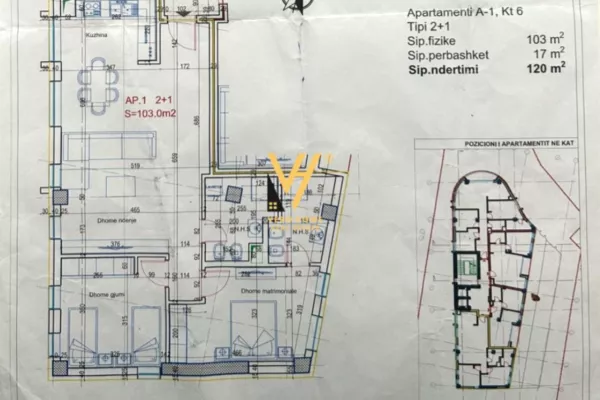 Shtepi ne shitje 2+1 ne Tirane - 192,000 Euro