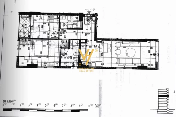 Shtepi ne shitje Apartament ne Tirane, 2+1, Mobilimi Bosh, pa mobiluar, Pagesa 216,000  Euro.