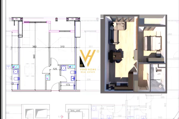 Apartment for sale in Tirana 1+1, Emty