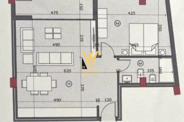 Apartment for sale in Tirana 1+1, Emty